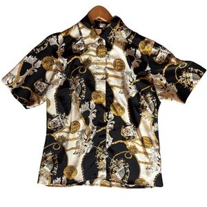 Notations Button Down – Chain Print, Size 10